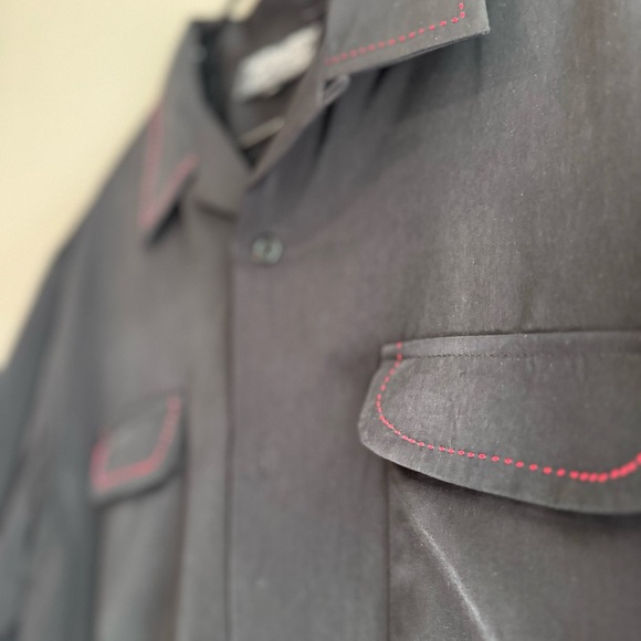 Vintage Black Shirt with Embroidered Hula Dancer - Picture 7 of 7